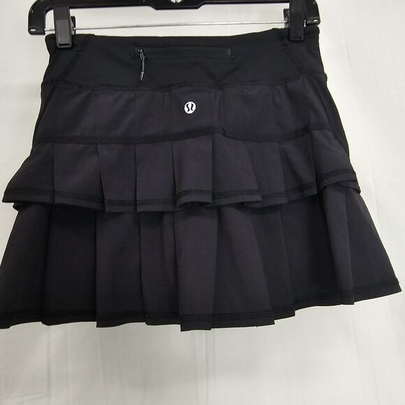 Lululemon Pace Setter Skirt Size 2 Black Pleated Wicking 4-Way Stretch Athletic - Picture 5 of 5